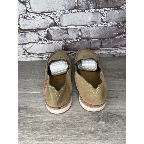 Ariat Cruiser Shoes Tan Suede Pink Slip On Loafer Flat Casual Women Sz 10B US/41 - Picture 4 of 16